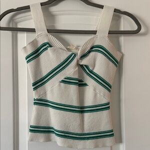 Copper Key Cream and Green Striped Camisole